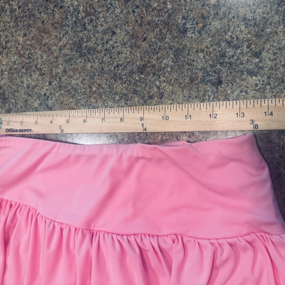 Zenana Tennis Skort Size Large Pink Built In Shorts Pull On Stretch Waistband - Picture 8 of 11